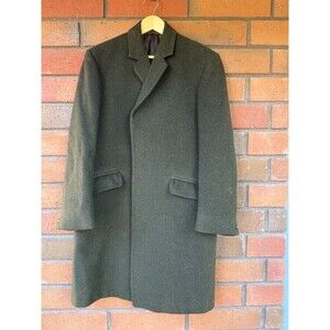 Vintage Burton Tailored‎ Coat Mens 38 Green Heavyweight Button Up Wool 1970s